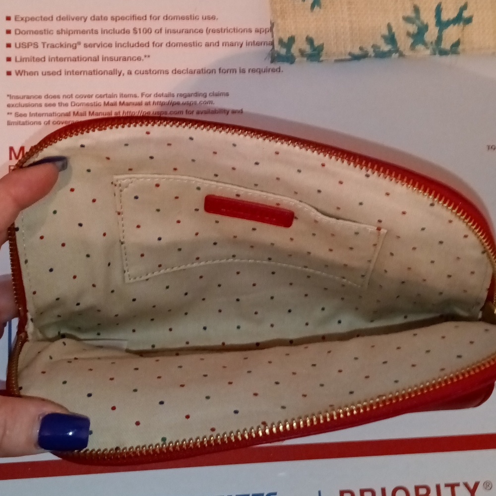 🆕Talbots Genuine LEATHER Red Wristlet Wallet Purse Clutch Bag - Picture 8 of 10